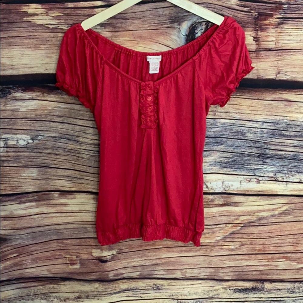 FIRE Los Angeles Red Blouse